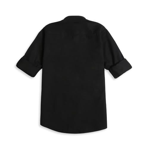 CAVIO Boys Black Regular Fit Solid Casual Cotton Shirt - Image 2