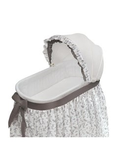 Badger Basket Wishes Oval Rocking Baby Bassinet with Bedding, Storage, and Pad 