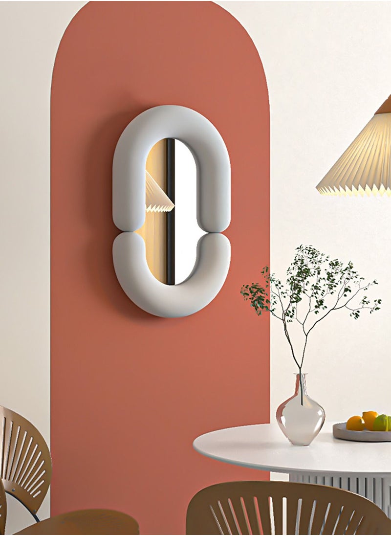 Merry Moments - Zodiac Mirror Nelly Velvet Wall Mirror Leaning Against Wall Large Irregular Bedroom Mirror Floor Mirror Dressing Mirror Wall Mounted Mirror Offwhite Colour Size 65x45cm Type A - Image 1