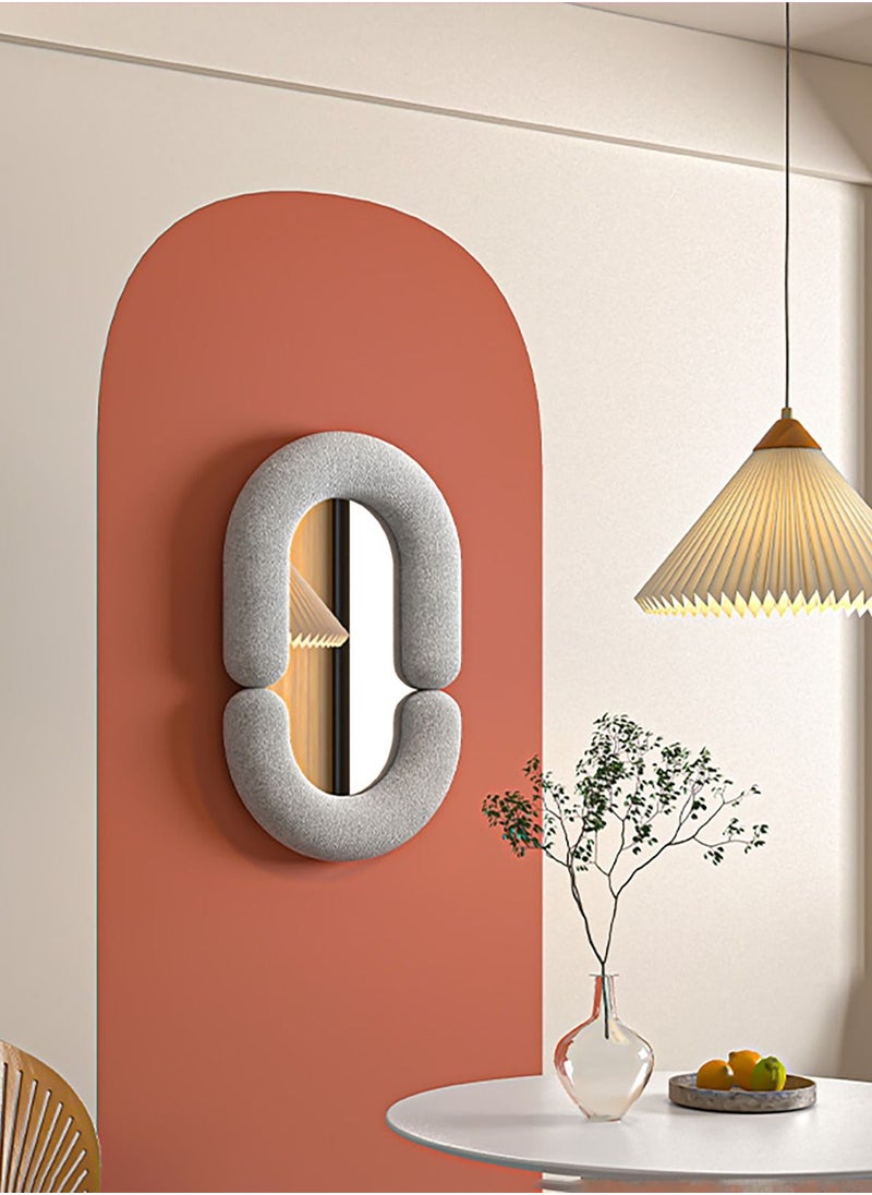 Merry Moments - Zodiac Mirror Nelly Velvet Wall Mirror Leaning Against Wall Large Irregular Bedroom Mirror Floor Mirror Dressing Mirror Wall Mounted Mirror Offwhite Colour Size 65x45cm Type A - Image 1