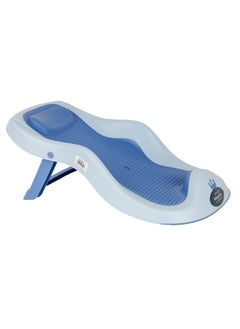 BABY PLUS Portable Baby Bath Tub Seat with Anti-Slip Edges | Hanging Shower Bath Tub with Comfort Design | Secure Baby Bather for Newborns and Infants, 0-12 Months, BLUE  - Image 1
