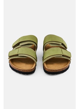 Algspar Men Velcro Closure Cork Sandals, Faded Olive  - Image 3