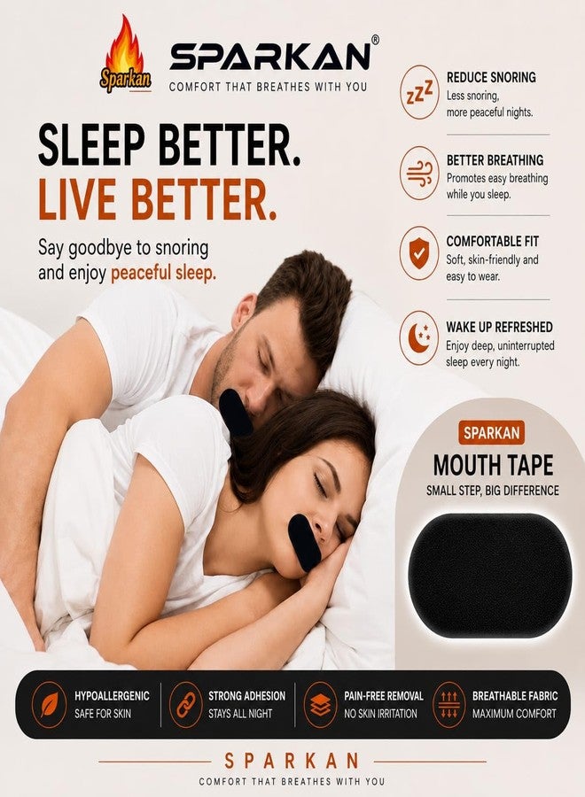 Dwariyan SPARKAN Premium Sleep Support Mouth Strips, Gentle Skin-Friendly Adhesive Tape for Overnight Comfort, Hypoallergenic & Comfortable Wear, 30 Count - Image 5