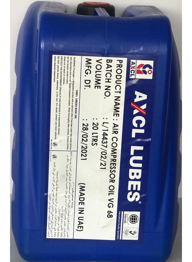 AXCL Air Compressor Oil VG68 20Ltr - Image 1