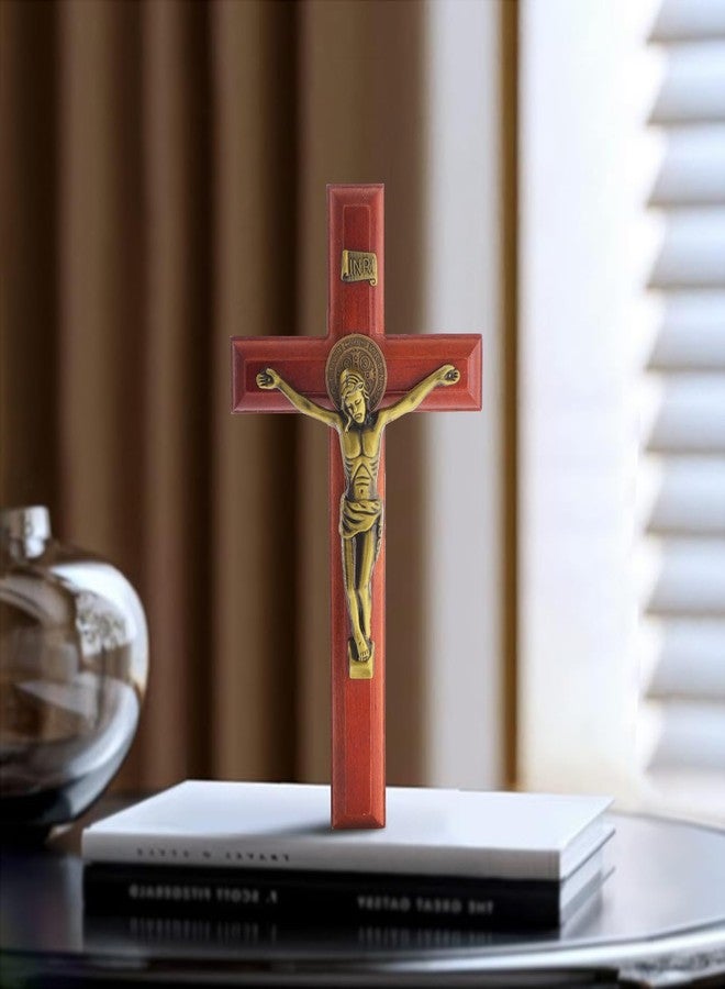KOMI 10 Inch Crucifix Wall Cross Wooden Jesus Christ Crucifix Cross Catholic Hanging Wall Decor Catholic Gifts for Men Women - Image 3