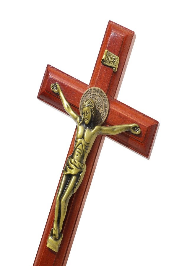 KOMI 10 Inch Crucifix Wall Cross Wooden Jesus Christ Crucifix Cross Catholic Hanging Wall Decor Catholic Gifts for Men Women - Image 1