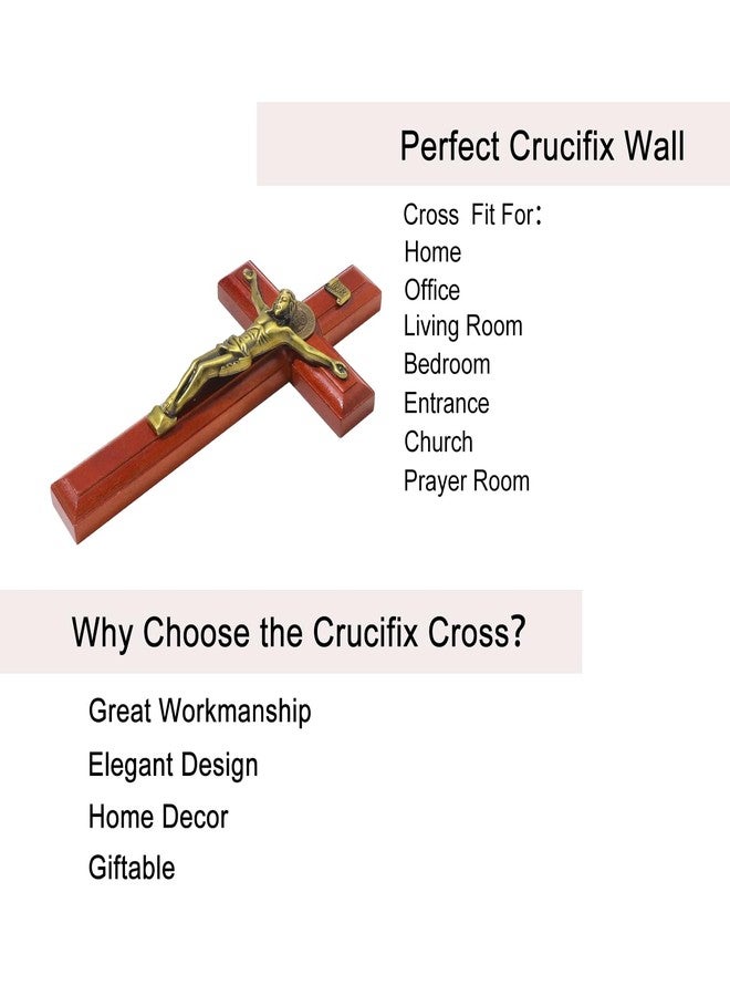 KOMI 10 Inch Crucifix Wall Cross Wooden Jesus Christ Crucifix Cross Catholic Hanging Wall Decor Catholic Gifts for Men Women - Image 5