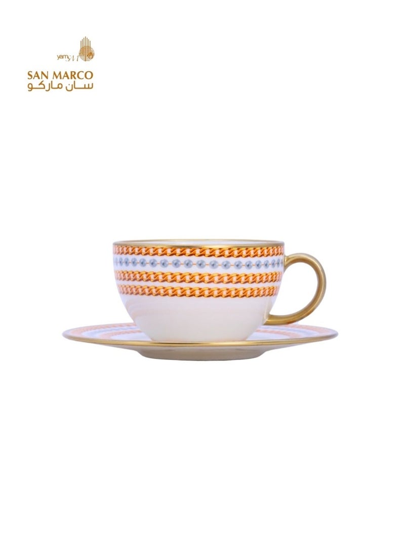 San Marco Golden Chain Tea set Collection – 12 Pieces - Image 2