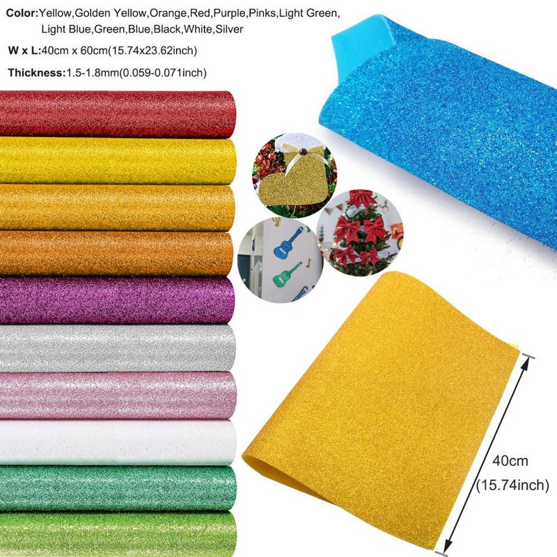 Blue Glitter Foam Sheets 15.75 Inch by 23.62 Inch Sparkle Craft Paper for Christmas Classroom Bulletin Board Wedding Decor Cutout - Image 1