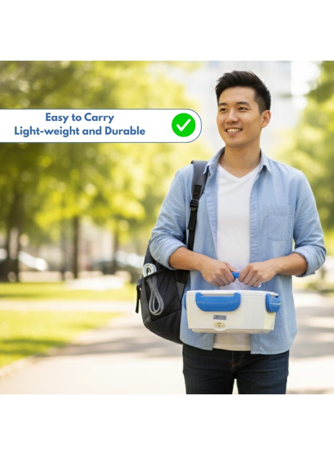 FLYZEO Electric Lunch Box 1.05L | Portable Food Warmer with Plug for Office, Home & Travel | Dual Heating & Keep Warm Function | PTC Energy-Saving Technology | Odor-Free, Heat-Resistant & Leakproof Design - Image 4