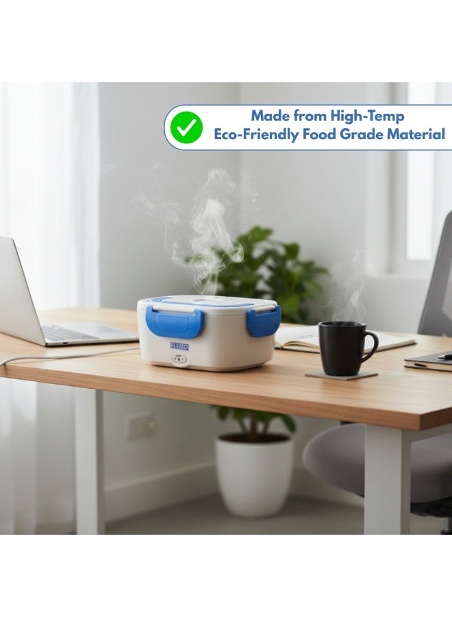 FLYZEO Electric Lunch Box 1.05L | Portable Food Warmer with Plug for Office, Home & Travel | Dual Heating & Keep Warm Function | PTC Energy-Saving Technology | Odor-Free, Heat-Resistant & Leakproof Design - Image 3