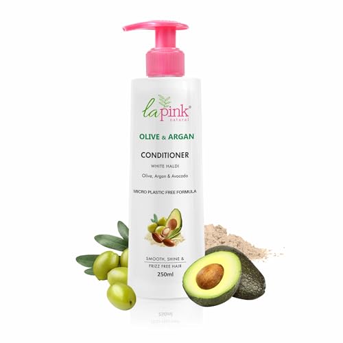 La Pink Olive & Argan Conditioner With Avocado | For Smooth, Shine Frizz-Free Hair | 100% Microplastic Free Formula | All Hair Types | 250Ml,1 Count - Image 1
