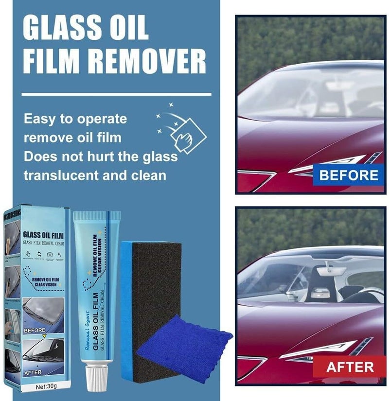 Car Glass Oil Film Cleaner Safety and Long-Term Protection,Car Glass Waterproof Coating Agent Water Spot Remover (4Set) - Image 4