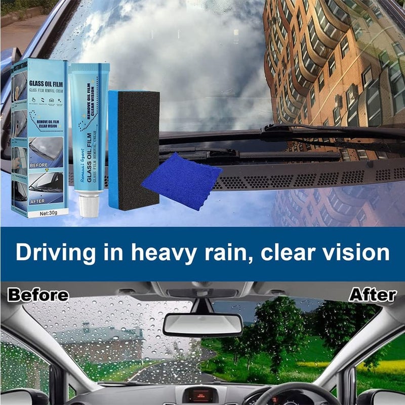 Car Glass Oil Film Cleaner Safety and Long-Term Protection,Car Glass Waterproof Coating Agent Water Spot Remover (4Set) - Image 5