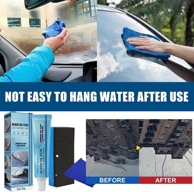 Car Glass Oil Film Cleaner Safety and Long-Term Protection,Car Glass Waterproof Coating Agent Water Spot Remover (4Set) - Image 2