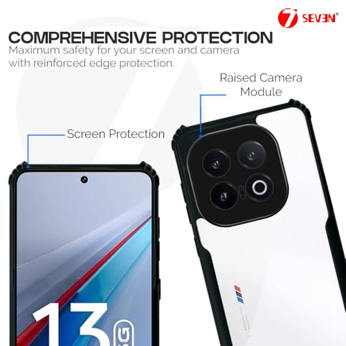 7-Seven 7SEVEN® Ipacky Back Cover for IQOO 13 5G Mobile Back Case Shock Proof Design Camera Edges Protection Crystal Clear Phone Case Precise Cutouts Matte Black Soft Bumper Phone Cover - Image 3