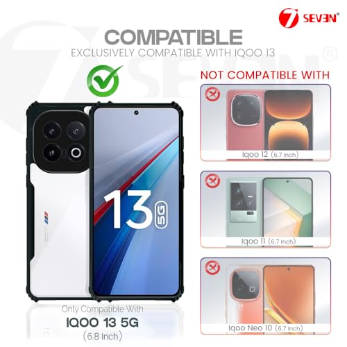 7-Seven 7SEVEN® Ipacky Back Cover for IQOO 13 5G Mobile Back Case Shock Proof Design Camera Edges Protection Crystal Clear Phone Case Precise Cutouts Matte Black Soft Bumper Phone Cover - Image 2