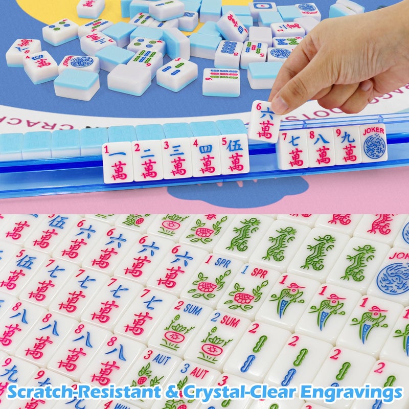 Jolitac American Mahjong Game Set, 166 Premium Tiles, 1.2-inch Mahjong Tile Set with Sturdy Carrying Bag, Thickened Mah-Jongg Tiles Bag Portable Travel Complete Mahjong Set - Image 4