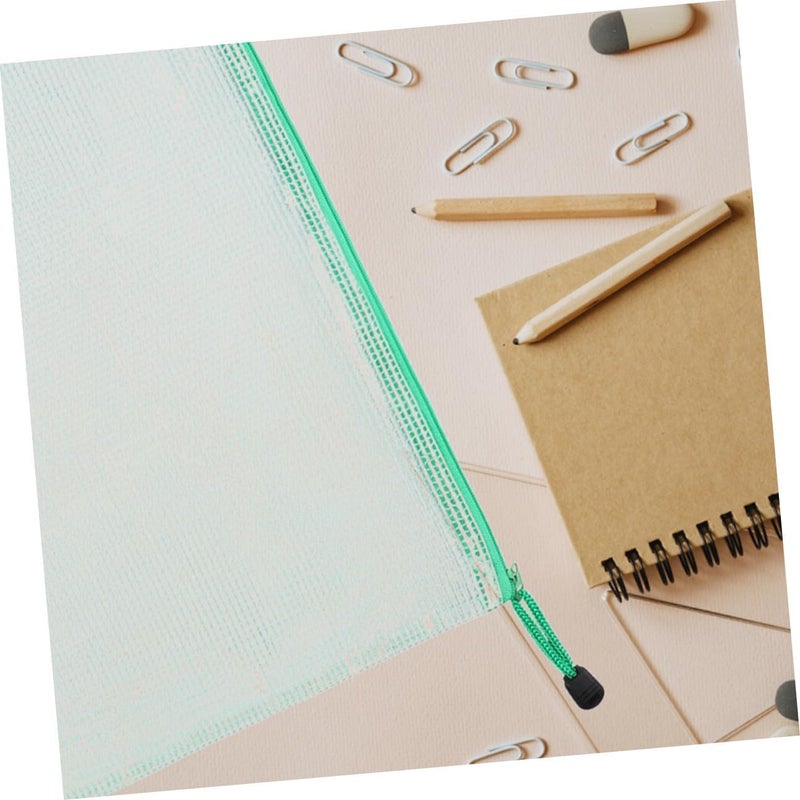 24pcs A4 Mesh Zipper File Pouches Multi-Color Document Organizer Bags with Sturdy Mesh Material Portable Zippered File Bags for Classroom and Office Storage - Image 4