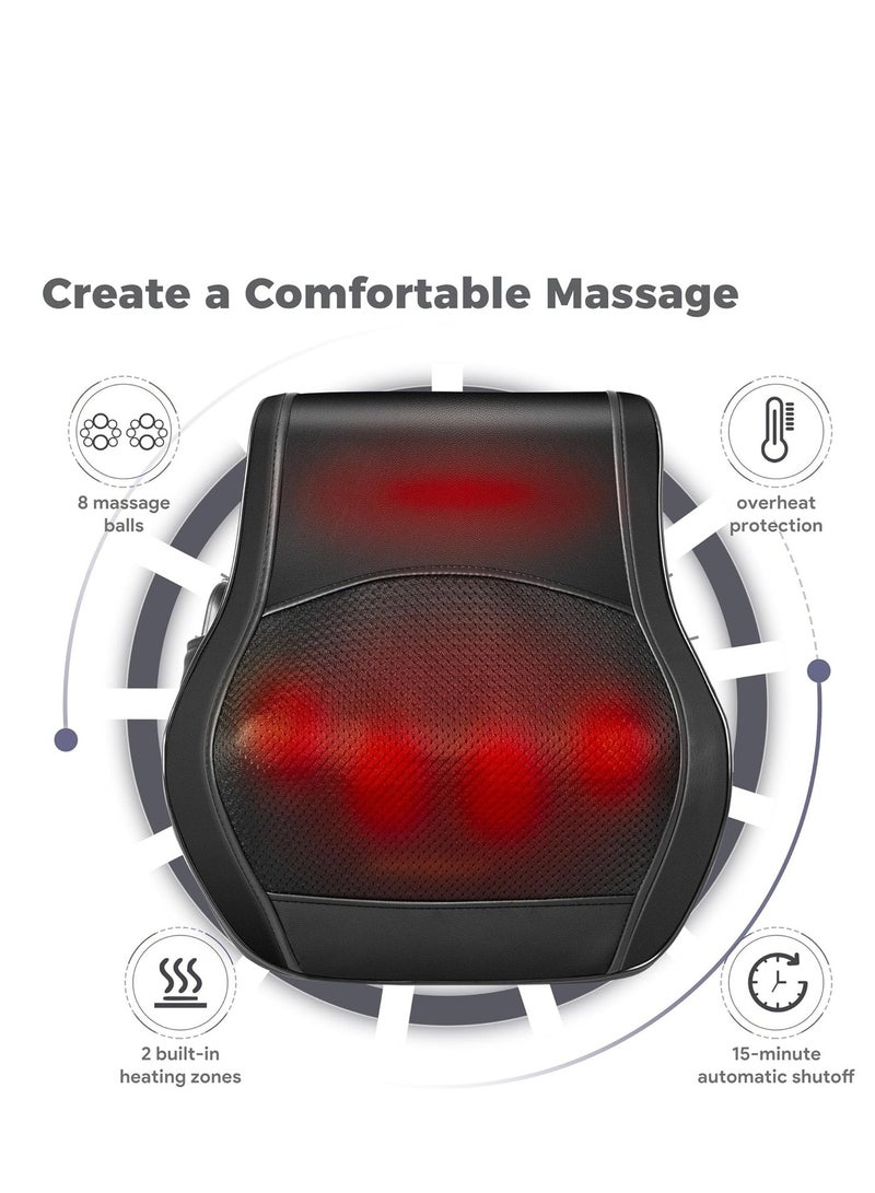 Y&D Massage Pillow Shiatsu Back Massager with Heat 3 Speeds 2 Massage Directions 8 Deep Tissue Kneading Nodes for Lower Back Neck Shoulders Muscle Pain Relief Use at Home Car - Image 5