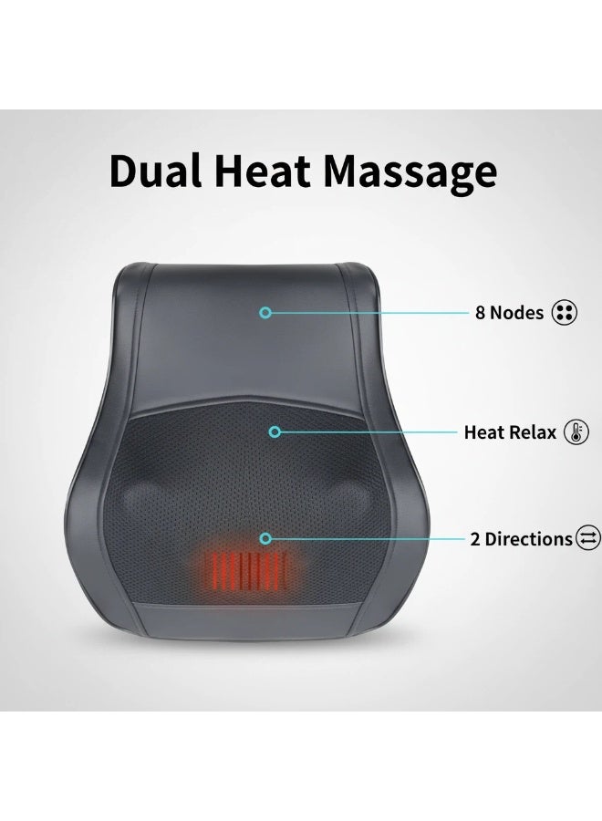 Y&D Home & Car Shiatsu Massage Pillow with Heat - 8-Node 3-Speed 2-Direction Deep Tissue Massager for Neck Shoulder Lower Back Pain Relief - Image 3