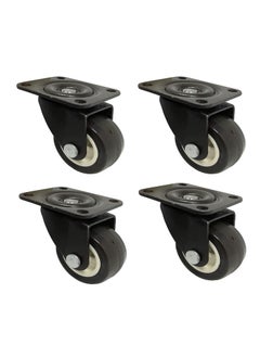 THOISEWELT THOISEWELT Heavy Duty Steel PU Caster Wheel For Furniture Table Black Color Small Size Black 2 In Plate  - Image 1