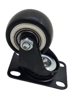 THOISEWELT THOISEWELT Heavy Duty Steel PU Caster Wheel For Furniture Table Black Color Small Size Black 2 In Plate  - Image 5