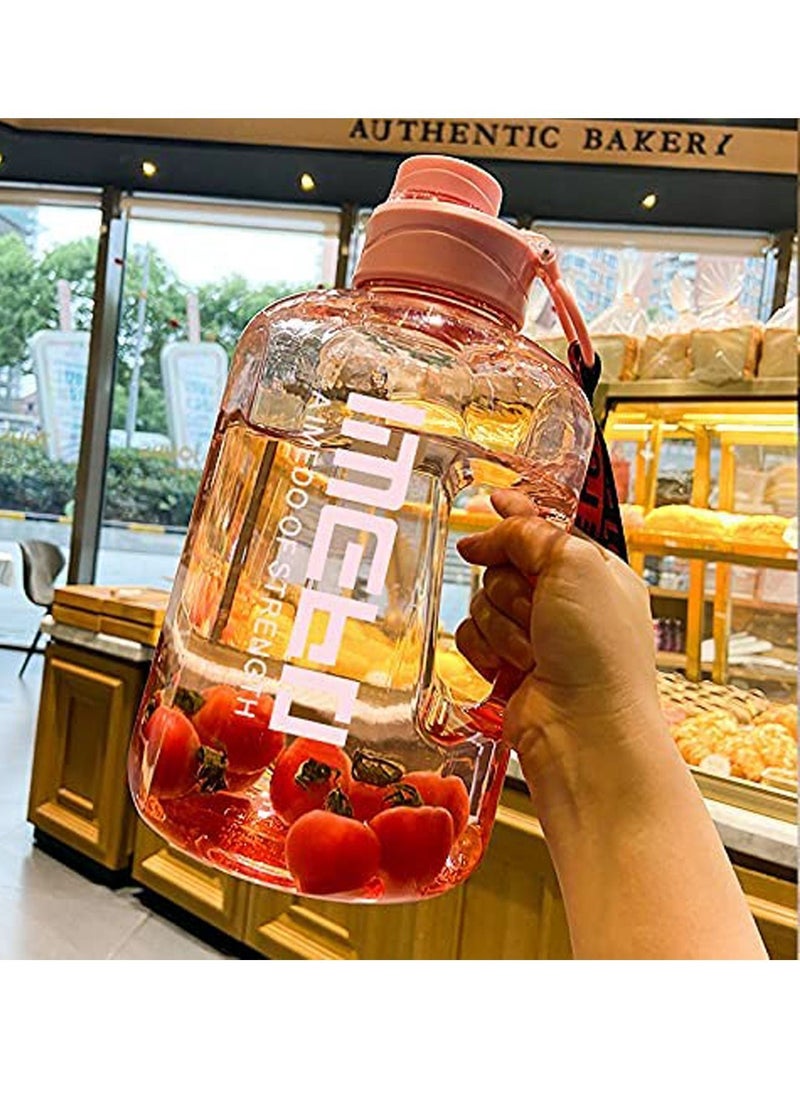 GT-Wheel - 2.2L Motivational Water Bottle Wide Mouth with Time Marked to Drink  Gym Sports Outdoor Large(2200ml) Capacity - Image 1