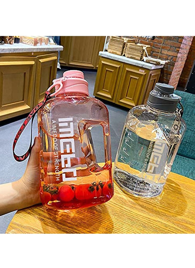 GT-Wheel - 2.2L Motivational Water Bottle Wide Mouth with Time Marked to Drink  Gym Sports Outdoor Large(2200ml) Capacity - Image 1
