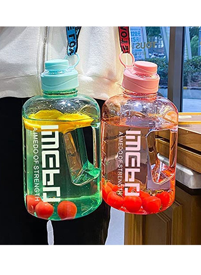 GT-Wheel - 2.2L Motivational Water Bottle Wide Mouth with Time Marked to Drink  Gym Sports Outdoor Large(2200ml) Capacity - Image 1