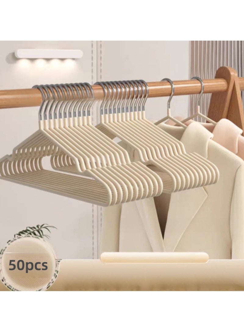 50-Piece Non-Slip Cloth Hanger Set Beige  - Image 1