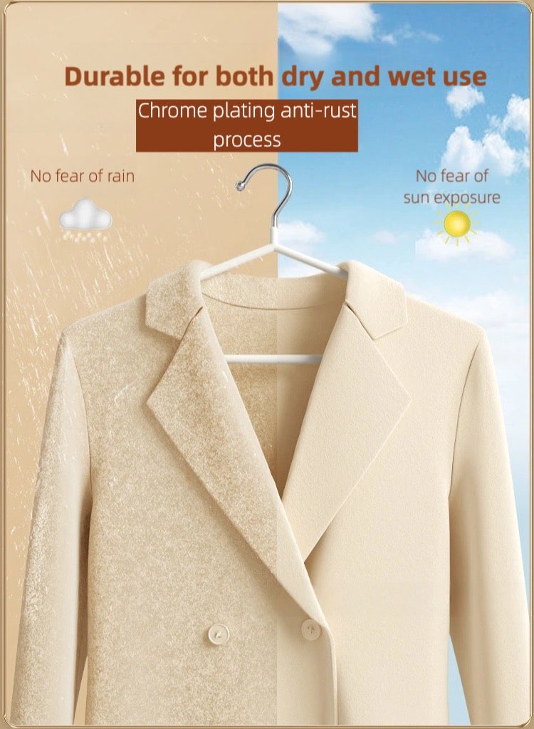 50-Piece Non-Slip Cloth Hanger Set Beige  - Image 4