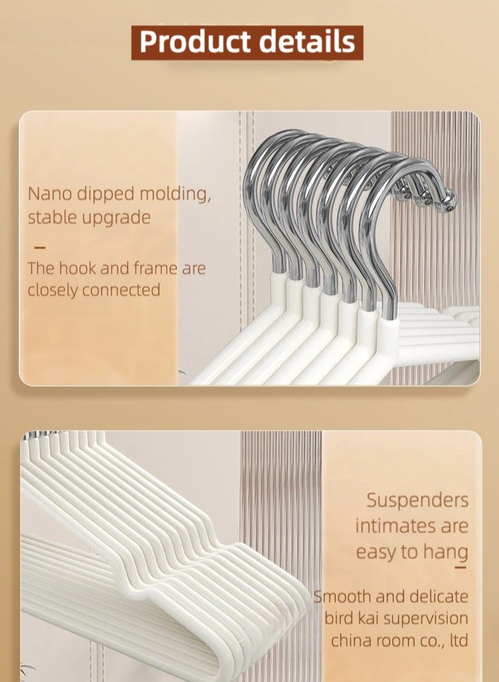 50-Piece Non-Slip Cloth Hanger Set Beige  - Image 5