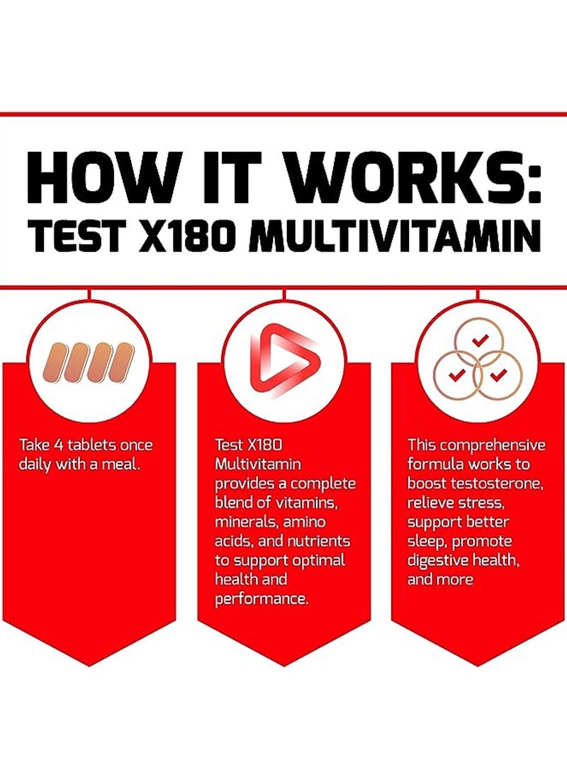 Force Factor Test X180 Multivitamin + Testosterone Booster120 Tablets