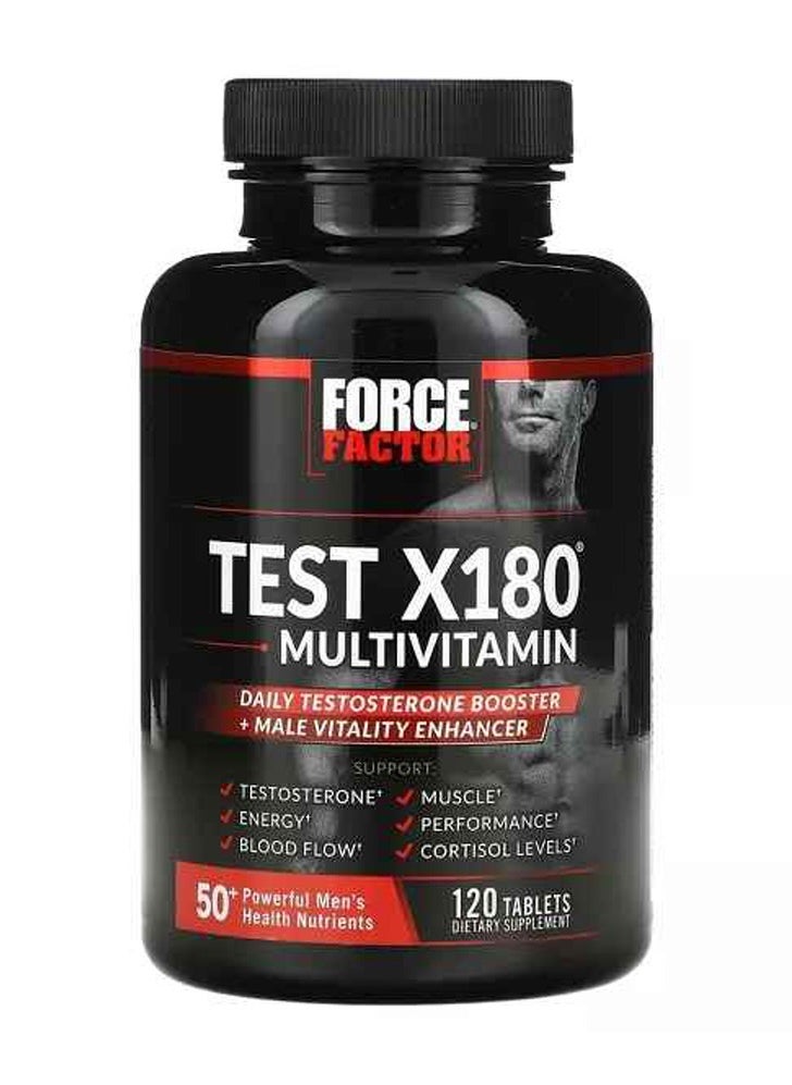 Force Factor Test X180 Multivitamin + Testosterone Booster120 Tablets