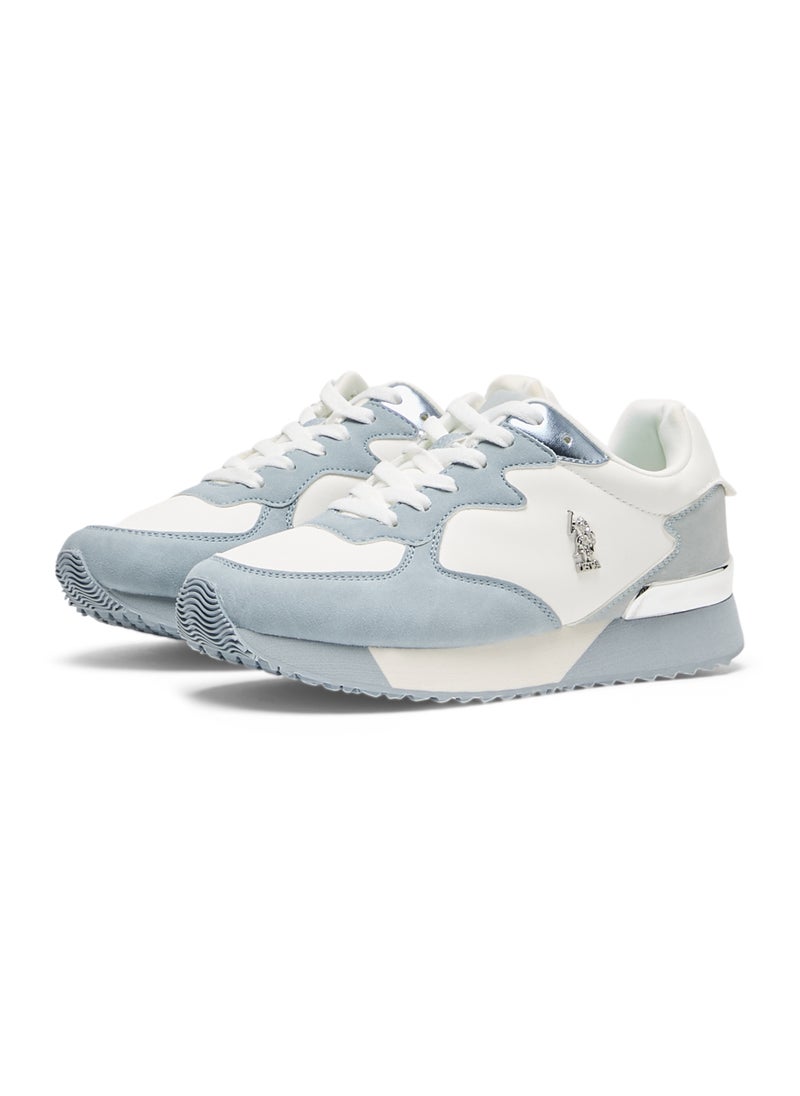U.S. Polo Assn. - Women's Retro-Style Sneakers - Lightweight with Silver Accents, Casual Lace-Up Shoes for a Sporty Look - Image 1