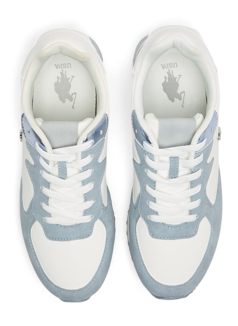 U.S. Polo Assn. - Women's Retro-Style Sneakers - Lightweight with Silver Accents, Casual Lace-Up Shoes for a Sporty Look - Image 1