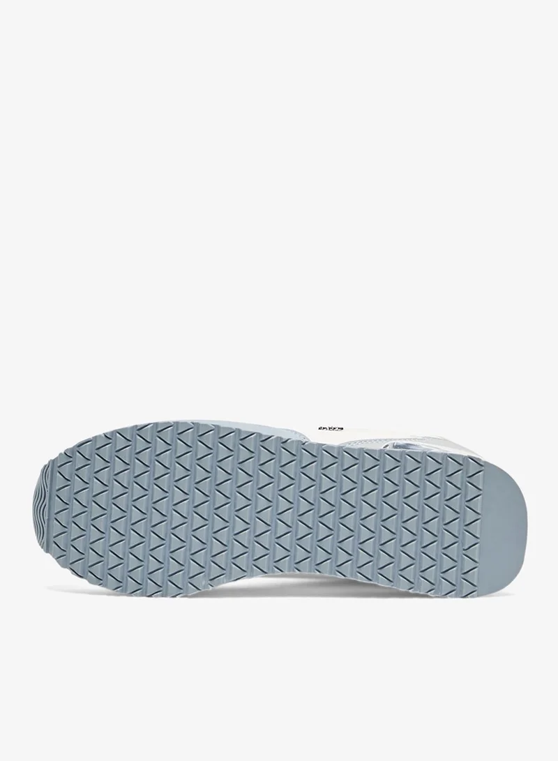 U.S. Polo Assn. White/Light Blue Women's Retro-Style Sneakers - Lightweight Shoes with Silver Accents, Casual Lace-Up Shoes for a Sporty Look for Women | Best Price UAE