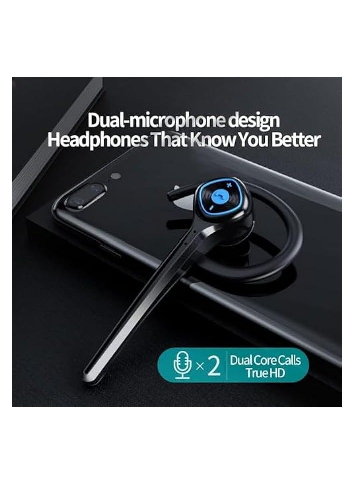 PROMASS Wireless Bluetooth Earpiece Headphone Dual Noise Cancelling Mic Painless Open-Ear Handsfree Headset Stereo Sound Left/Right Changeable Earhook Earphones for Driving/Business/Gym - Image 3