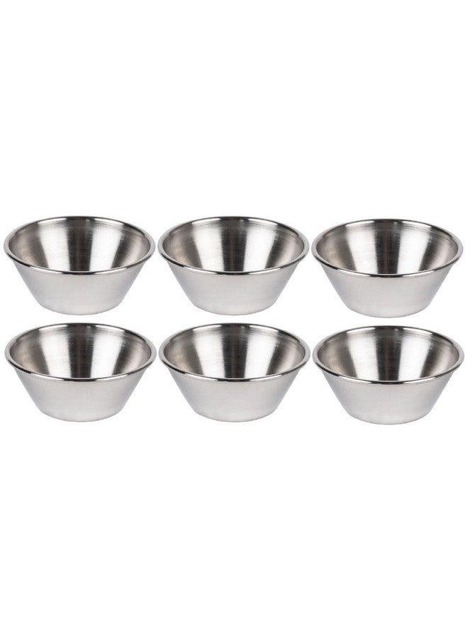 Dynore مجموعة أكواب صلصة من الفولاذ المقاوم للصدأ من داينور - 60 مل لكل منها 6 × 6 × 3.5 سم