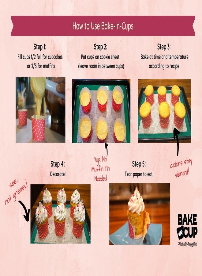 BAKE-IN-CUP Paper Baking Cups (Polka Dots), Greaseproof Disposable Cupcake Liners (Chocolate Brown, Large Cups (50-Pack)) - Image 4