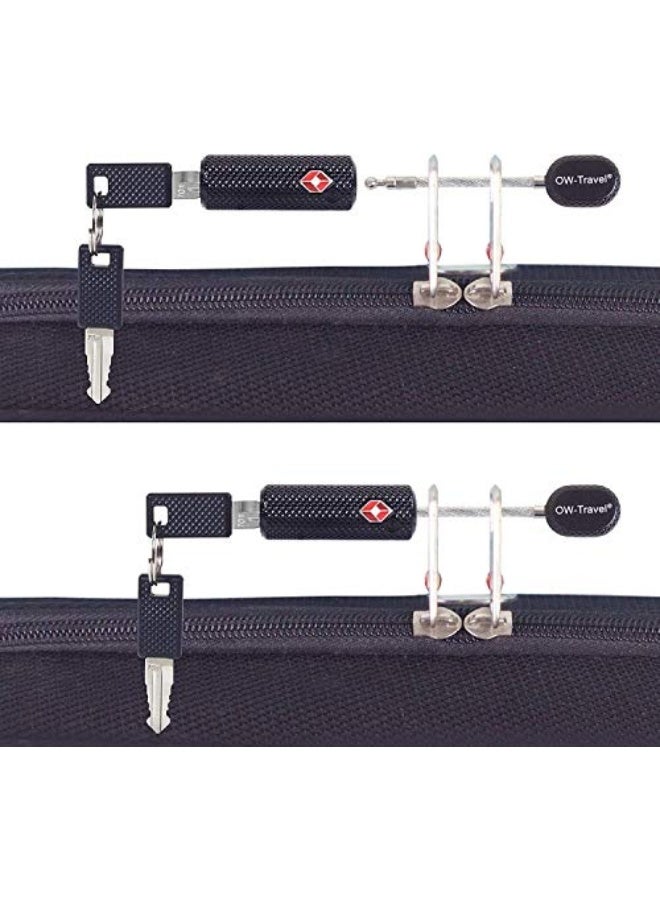 قفل سلكي للسفر مع مفتاح - معتمد من TSA لحقائب السفر، الأمتعة، حقائب الظهر، والخزائن - قفل أمان أمريكي - عبوة 2، أسود (70b) - Image 3