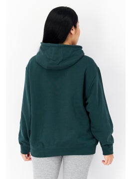 adidas Originals Women Sportswear Fit Long Sleeve Outdoor Hoodie, Green  - Image 3