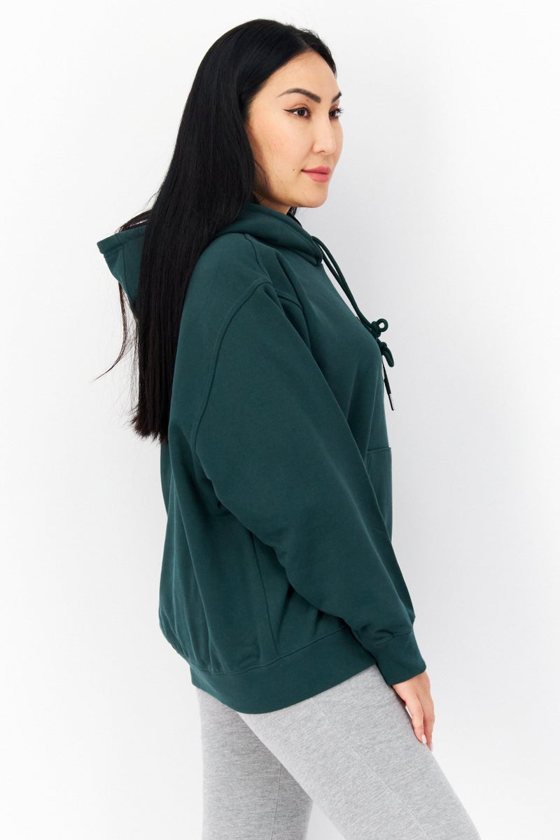 adidas Originals Women Sportswear Fit Long Sleeve Outdoor Hoodie, Green  - Image 2