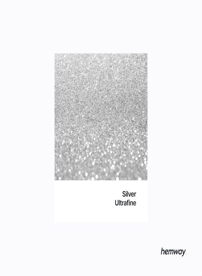 Hemway Glitter Paint Additive Glitter Crystals for Acrylic Paint, Interior & Exterior Walls, Wood, Varnish, Furniture, Matte, Gloss, Satin, Silk - 100g / 3.5oz - Silver - Image 2