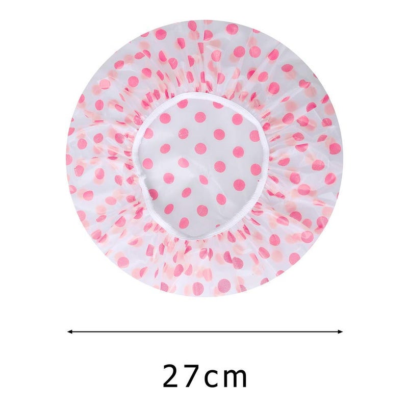 Shrux 9Pcs Shower Caps, Elastic Reusable Waterproof Plastic Shower Cap for Women | Spas, Salons, Hair Treatment, Beauty Parlors Hair Protection Bath Caps | Hair Protection Bath Cap (Pack OF 9) - Image 3