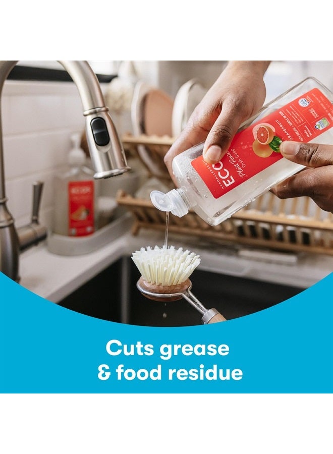 ECOS Dish Soap - Cuts Grease & Food Residue No Harsh Chemicals Hypoallergenic for Sensitive Skin Biodegradable Formula, Recyclable Sustainable Liquid Dishwashing Grapefruit (Pack of 2) - Image 4