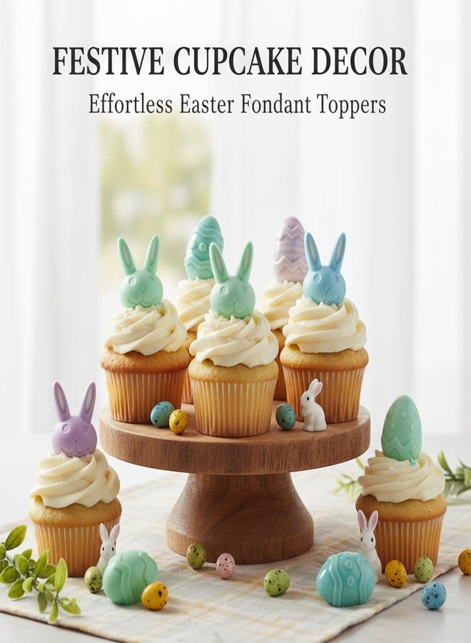 Fchil Easter Bunny and Egg Silicone Molds, 24-Cavity Rabbit Egg Baking Tray for Fondant Chocolate Candy Making Holiday Cupcake Decorating, Set of 2 - Image 3