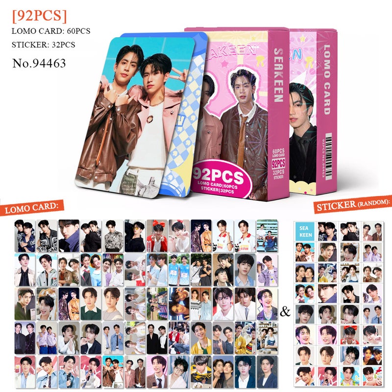 AuauSave WilliamEst BounPrem Lomocard & Sticker Set – 92PCS (60 Lomocards + 32 Random Stickers) | Aesthetic Photo Card Collection for Fans