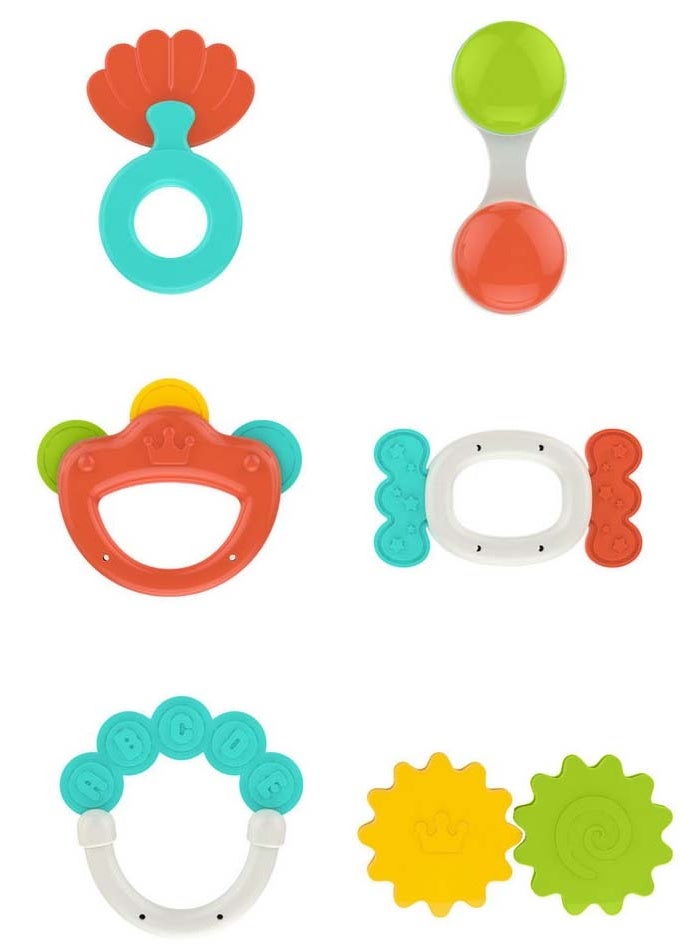 HUANGER Baby Rattles Set – 6 Pieces, Safe Sensory & Early Development Toys - Image 2